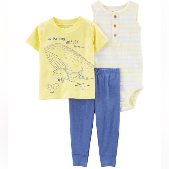 Carter's Baby Boys 3-Piece Whale Outfit Set - Picture 1 of 1